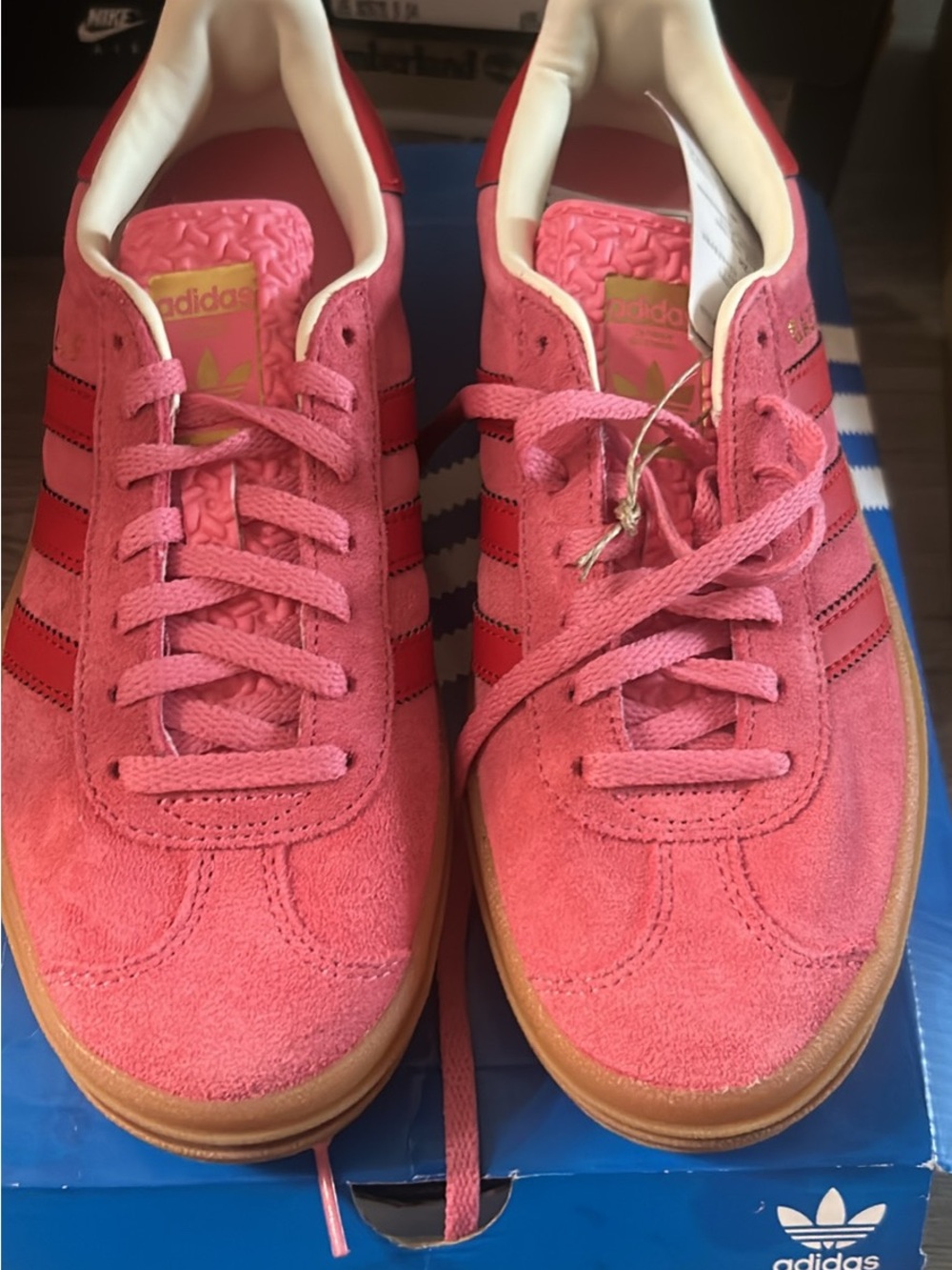 adidas Women’s Pink Suede Low-Top Gazelle Bold with Gum Sole